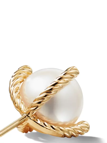 Auskarai David Yurman su perlais balta
