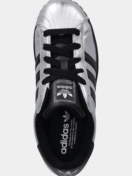 Кожаные кроссовки Adidas Originals серебряные