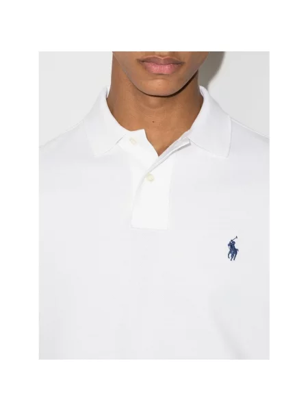 Lniana koszulka polo Polo Ralph Lauren z krótkim rękawem biała
