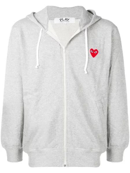 Geacă Comme Des Garcons Play cu glugă gri