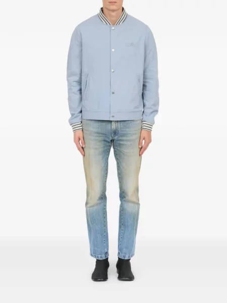 Πλευρωτός μπουφάν Mm6 Maison Margiela με αυτόγραφο μπλε