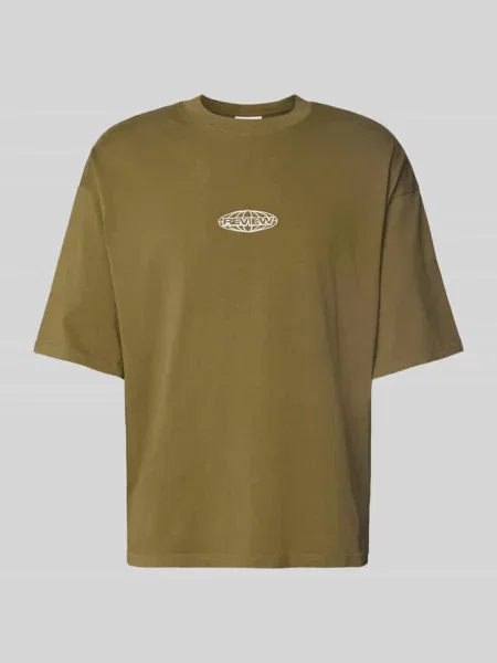 T-shirt o kroju oversized z wyhaftowanym logo Review