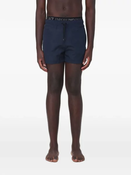 Slip de baie Ea7 Emporio Armani cu autograf cu cordon albastru