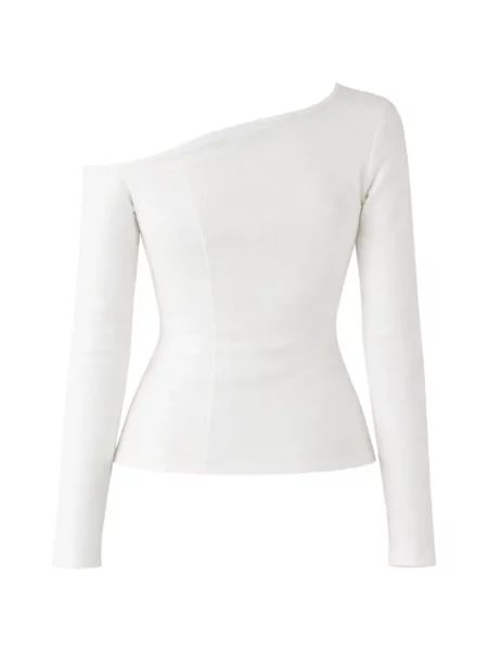 Top Marcella asimetric alb