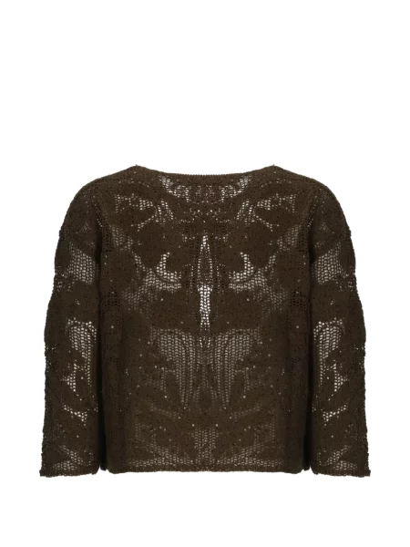 Cardigan Kangra cu broderie maro