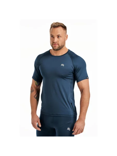 Koszulka fitness szybkoschnąca Rough Radical Vital Zip niebieska