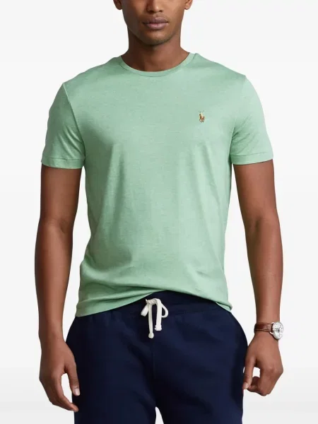 Haftowana koszulka polo Polo Ralph Lauren do biegania zwężana zielona