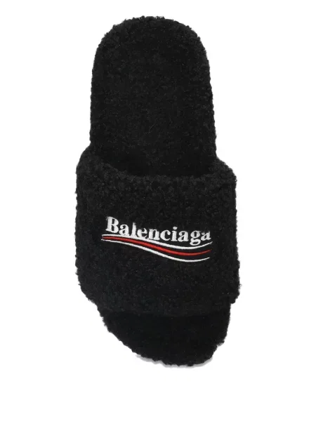 Papuci Balenciaga cu broderie negru
