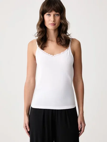 Triumph top dámsky s elastanom Feel Of Cotton biela