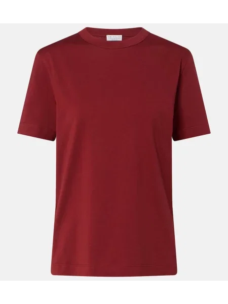 Tricou Brunello Cucinelli din jerseu roșu