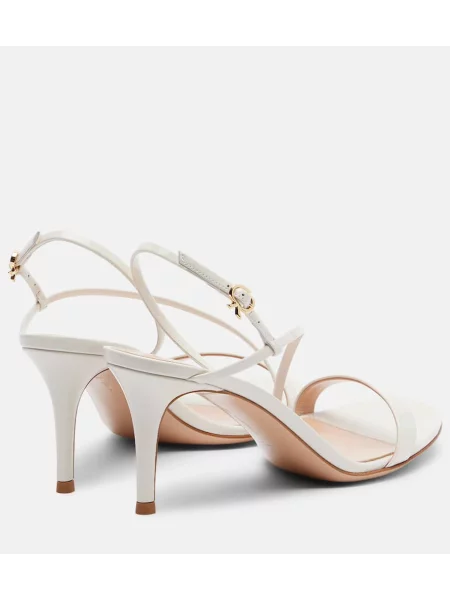 Sandale Gianvito Rossi din piele de lac alb