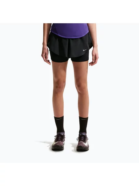 Pantaloni scurți de alergare pentru femei Nike Tempo Flow black/black negru