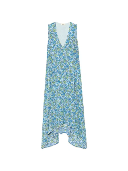 Rochie Zadig&voltaire cu model floral cu imagine asimetrică albastru