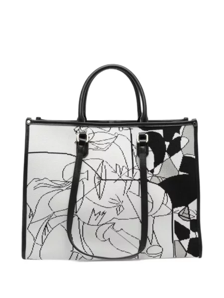 Kožená shopper kabelka My Best Bag bílá