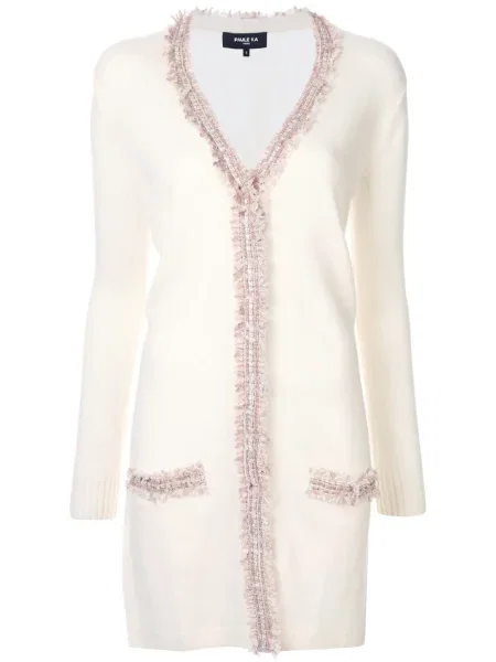 Cardigan Paule Ka cu franjuri lung alb
