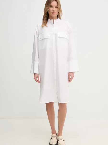 Barbour rochie Alma midi oversize alb