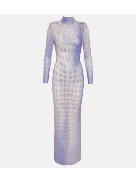 Rochie maxi Self-portrait de cristal de costum violet