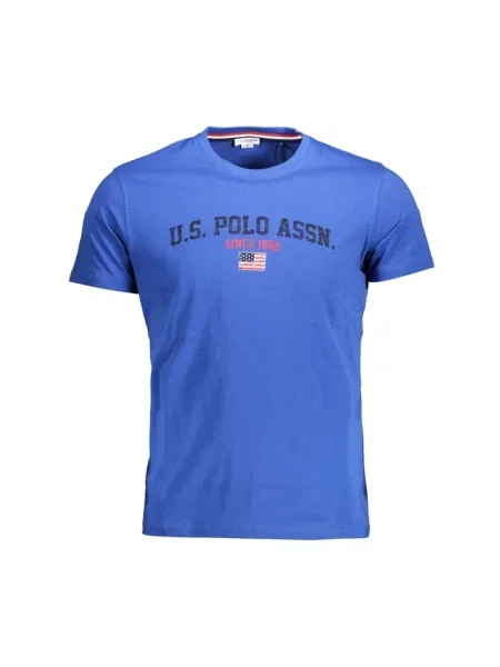 Koszulka polo U.s Polo Assn. z nadrukiem z krótkim rękawem niebieska