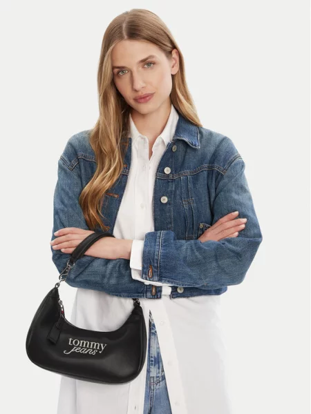 Tommy Jeans Geantă Tjw Bold Script Shoulder Bag negru