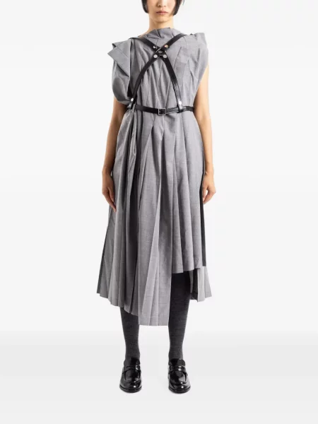 Rochie midi Junya Watanabe asimetrică gri