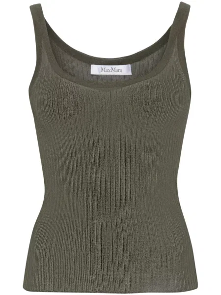 Top Max Mara de mătase verde