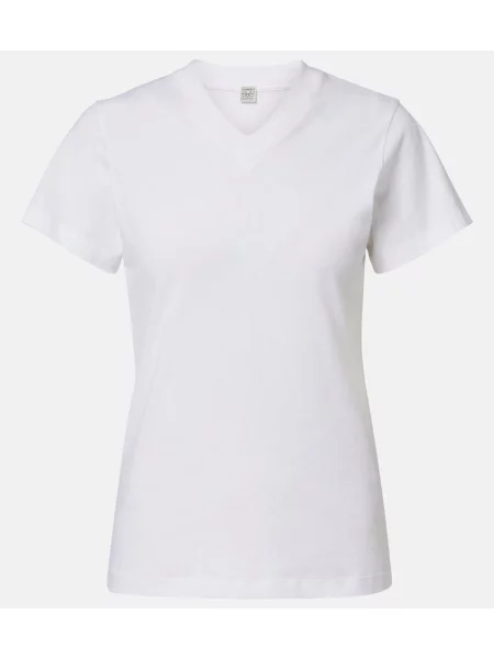 Tricou Toteme din jerseu alb