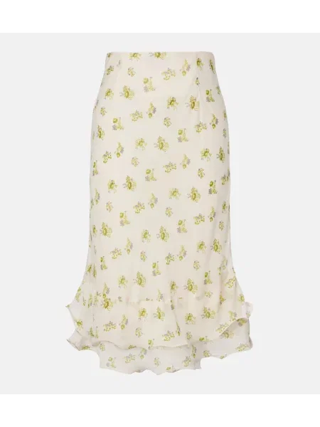 Przewiewny spódnica midi Dorothee Schumacher w kwiatki do kolan beżowa