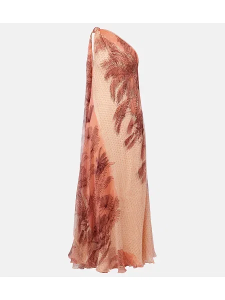 Rochie Johanna Ortiz de mătase cu imagine roz