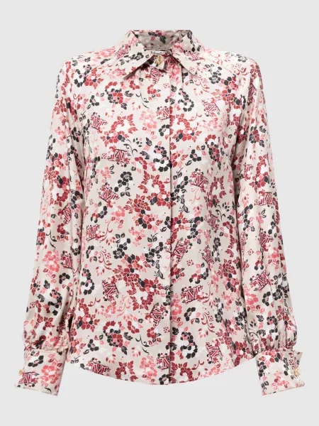 Блуза ORCA із шовку в квітковий принт Max Mara бежева