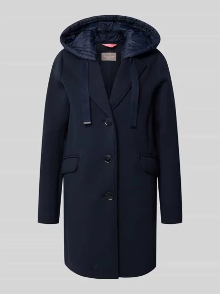 Płaszcz z kapturem i z patką Christian Berg Woman Selection granatowy