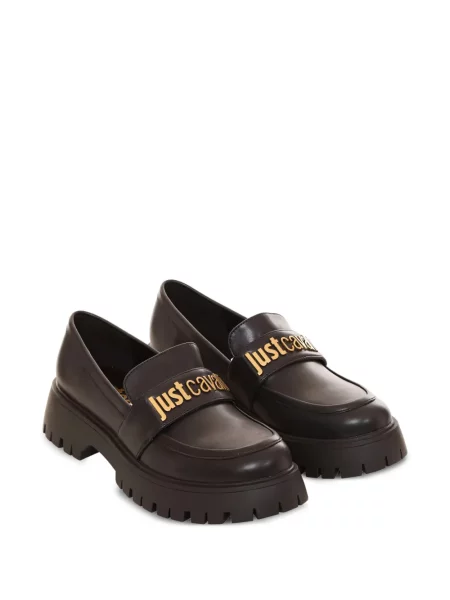 Chunky loaferice Just Cavalli s autogramom crna