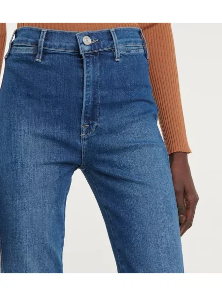 Cropp blugi Frame cu talie înaltă albastru