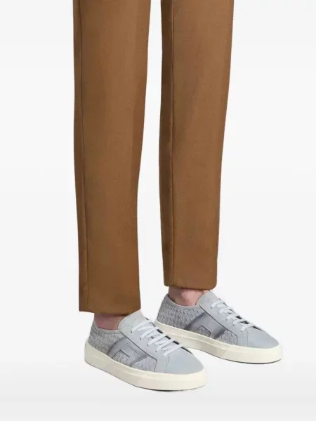 Sneakerși Santoni din piele gri