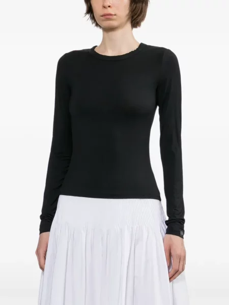 Lung top Rag & Bone cu decolteu rotund negru