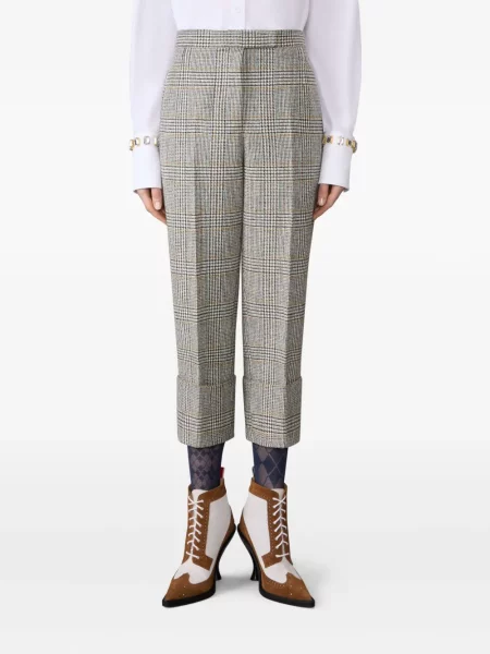 Pantaloni Thom Browne din tweed gri