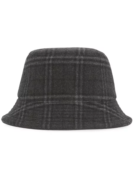 Pălărie Burberry în carouri cu imagine gri