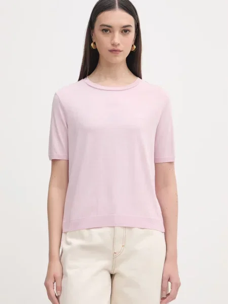 Patrizia Pepe t-shirt z lyocellem różowa