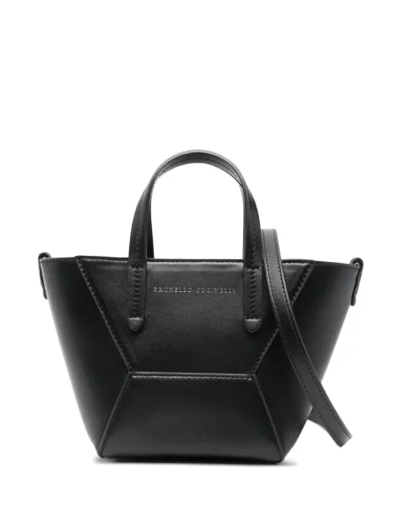 Geanta de piele Brunello Cucinelli din piele alb