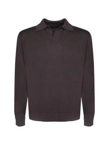 Gulerat tricou polo Dell'oglio tricotate maro
