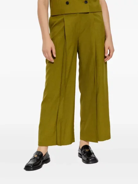 Pantaloni Theory plisate verde