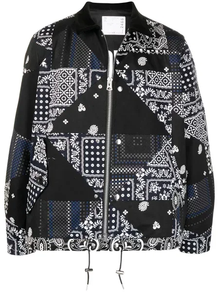Geacă Sacai cu imagine negru