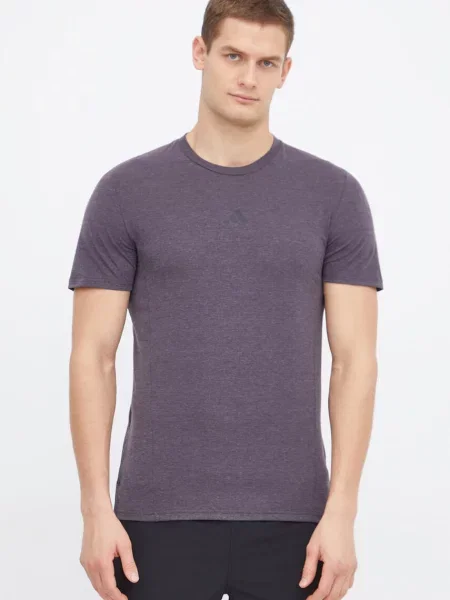 Adidas Performance t-shirt treningowy melanżowy fioletowy