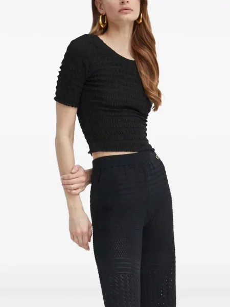 Top Michael Michael Kors cu autograf cu model leopard de lână negru