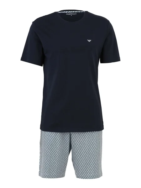Emporio Armani Pijama scurtă bleumarin alb