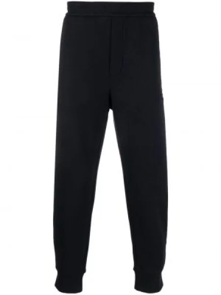 Pantaloni Emporio Armani cu broderie alergare stretch albastru