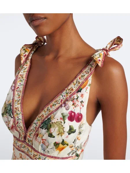 Rochie maxi Camilla de in cu imagine galben