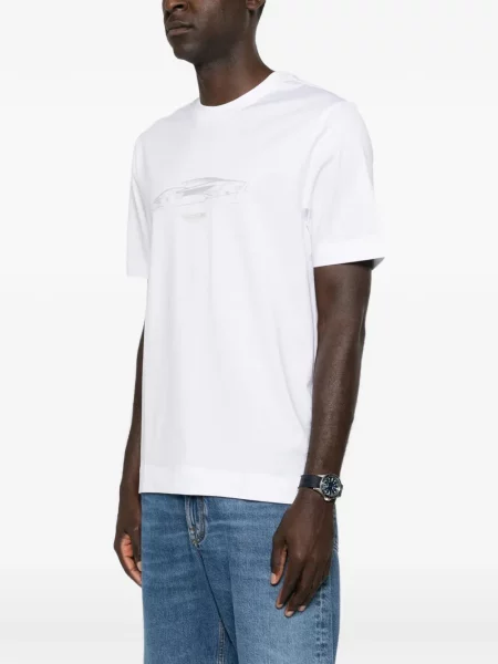 Tricou Boss cu imagine alb