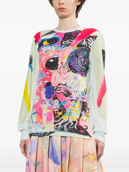 Tricou Tsumori Chisato cu imagine verde