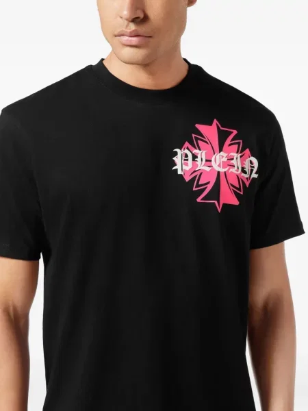 Tricou Philipp Plein cu imagine cu decolteu rotund negru