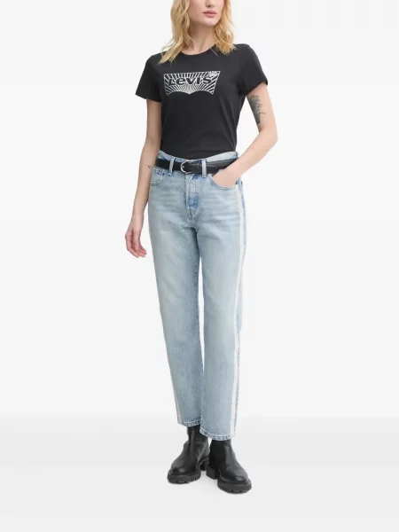 Kožené pruhované džíny Levi's 527 s kapucí modré